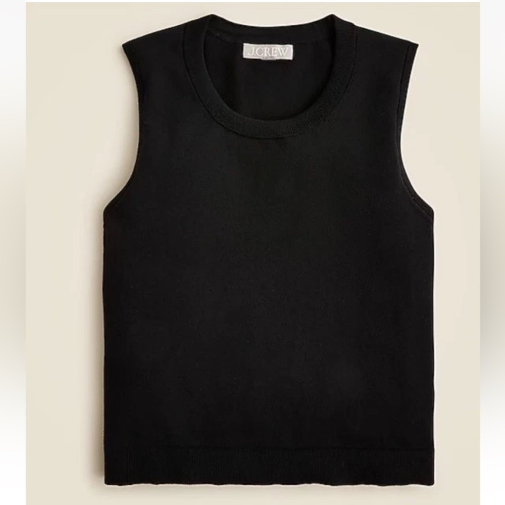 NWT! J.Crew Black Sweater shell in premium ultra-fine cotton blend.Women’s large